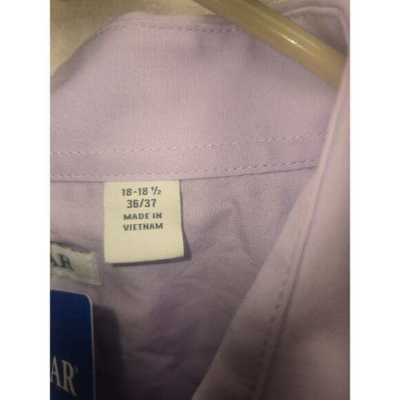 Haggar Dress Shirt Mens Size 18- 18.5 36/37 Purple Long Sleeve Collared - Picture 4 of 9